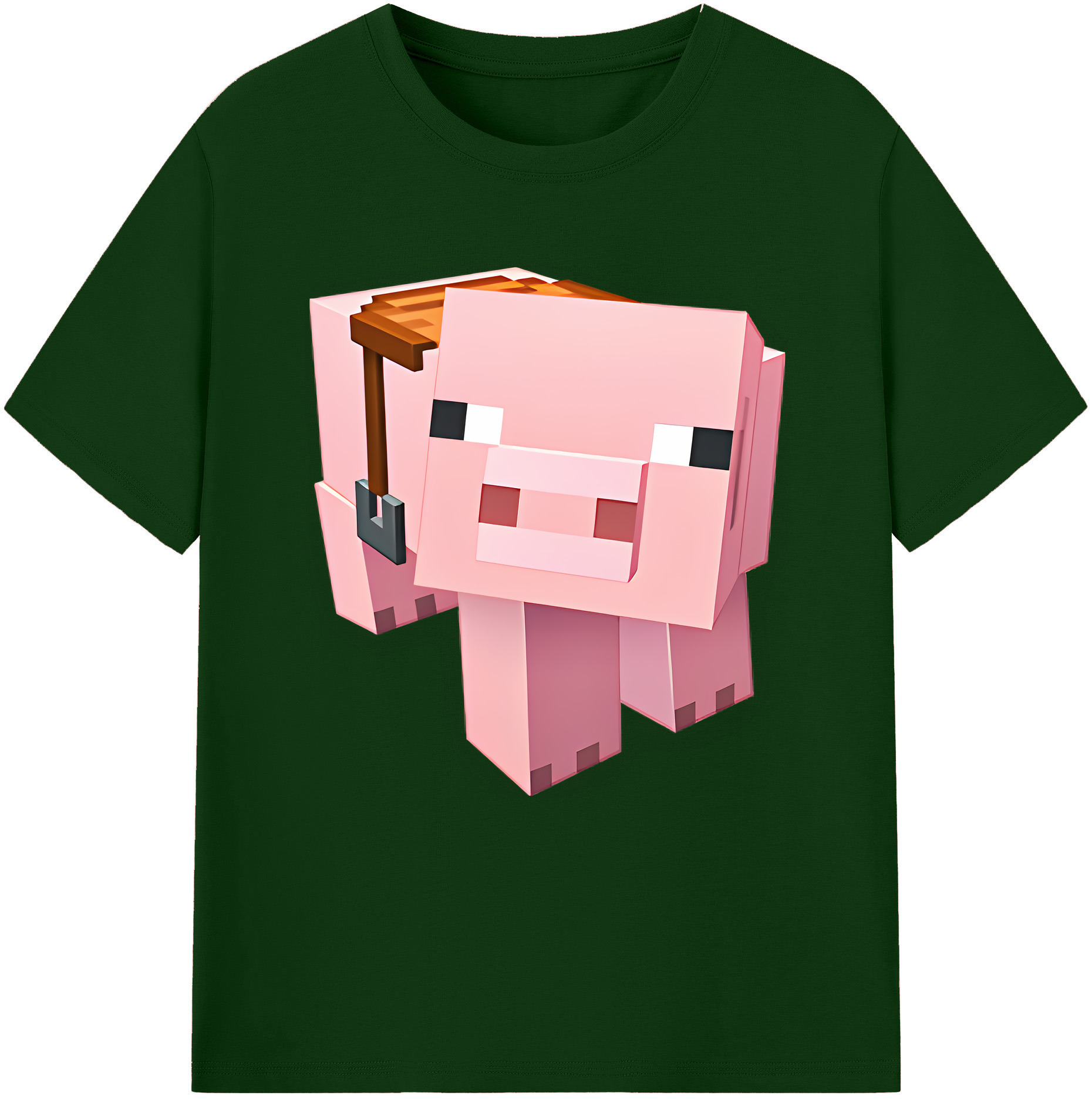 （画像用） マインクラフト ブロックの世界 Minecraft MC Block world 綿100％半袖Tシャツ（フロントプリント）